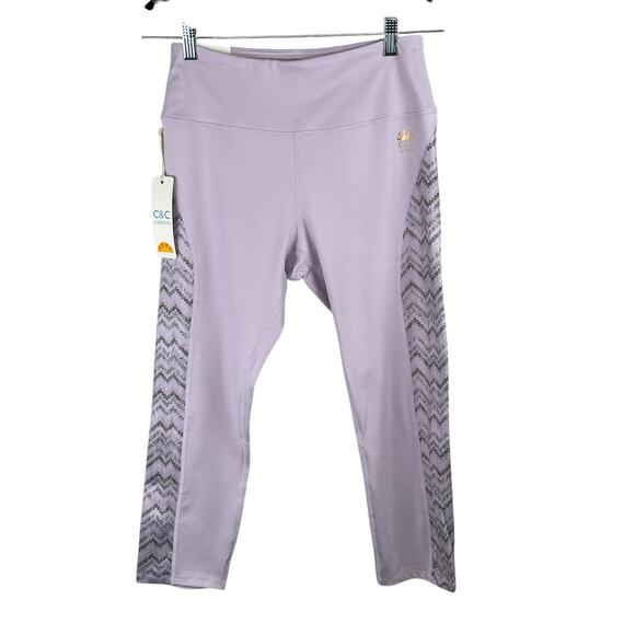 C&C California Winsome Orchid Purple Cropped Workout Leggings Medium NWT - Picture 1 of 12